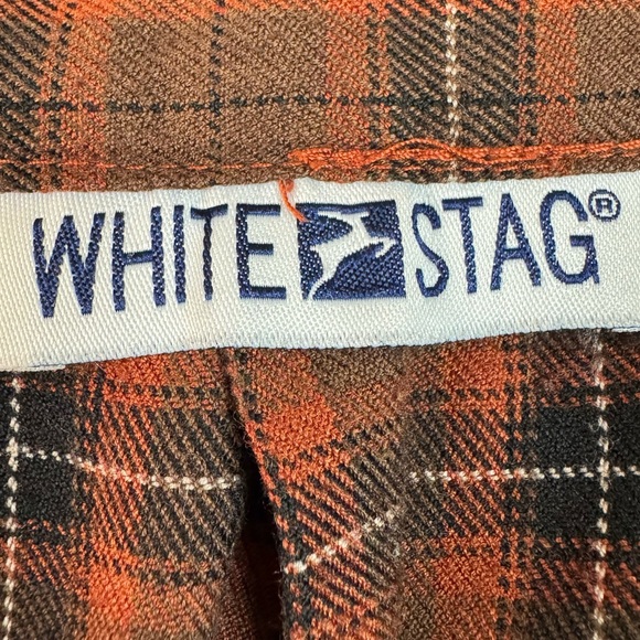 White Stag skirt women 12 vintage pleated plaid flannel mini brown - Picture 4 of 8